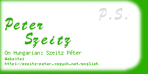 peter szeitz business card